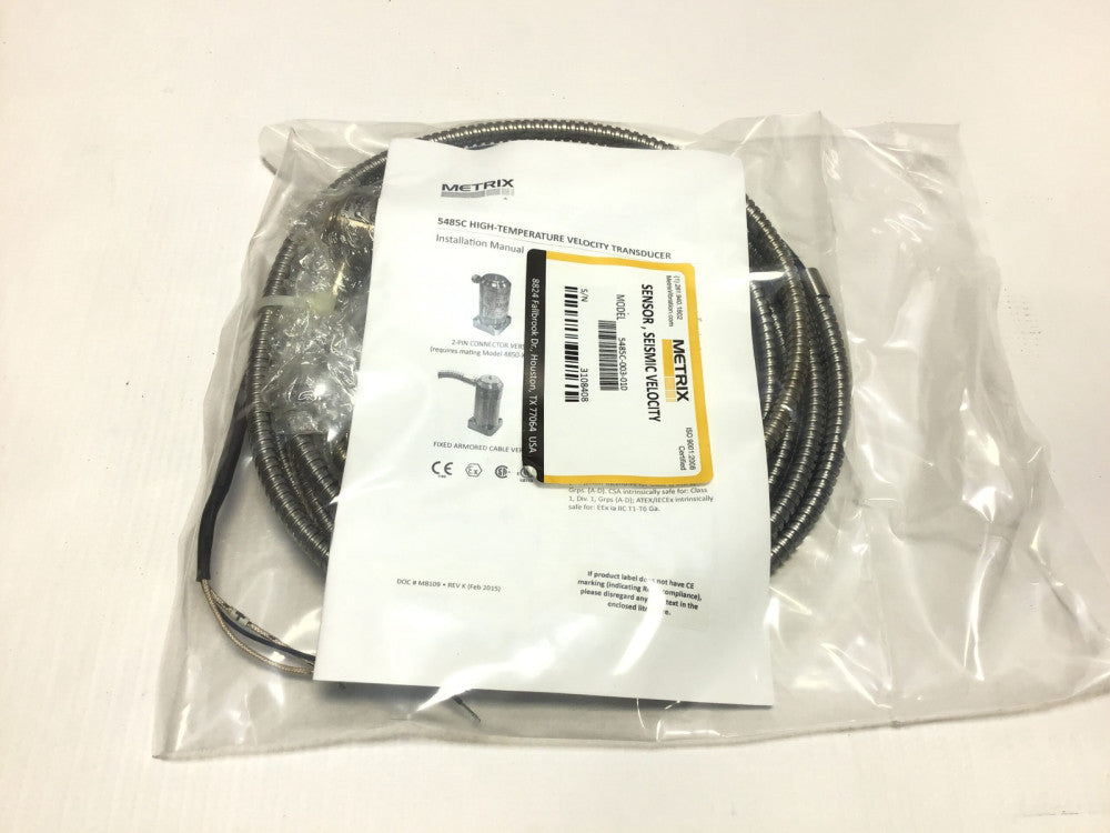 Metrix 5485C-003-010 High-Temperature Velocity Transducer Sensor – SPMX ...