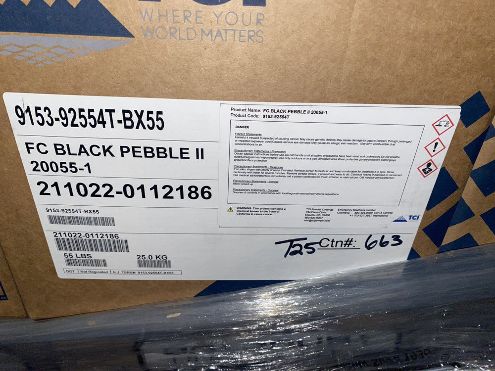 BRAND NEW TCI POWDER COATINGS FC BLACK PEBBLE II 20055-1    55 LBS