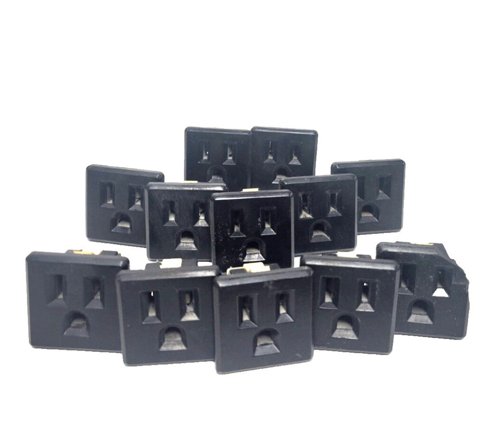 COOPER RECEPTICAL SNAP-IN (LOT OF 12) 4067-01BK-BU 15A-125V 2 POLE QUICK CONNECT