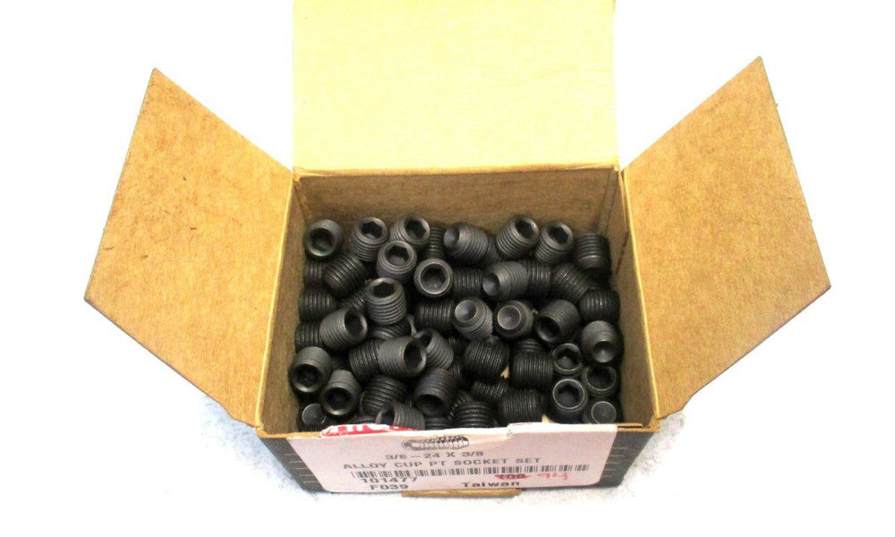 Brighton (101477) 3/8-24 UNF 3/8" OAL 3/16" Hex Cup Point Set Screw - Lot of 94
