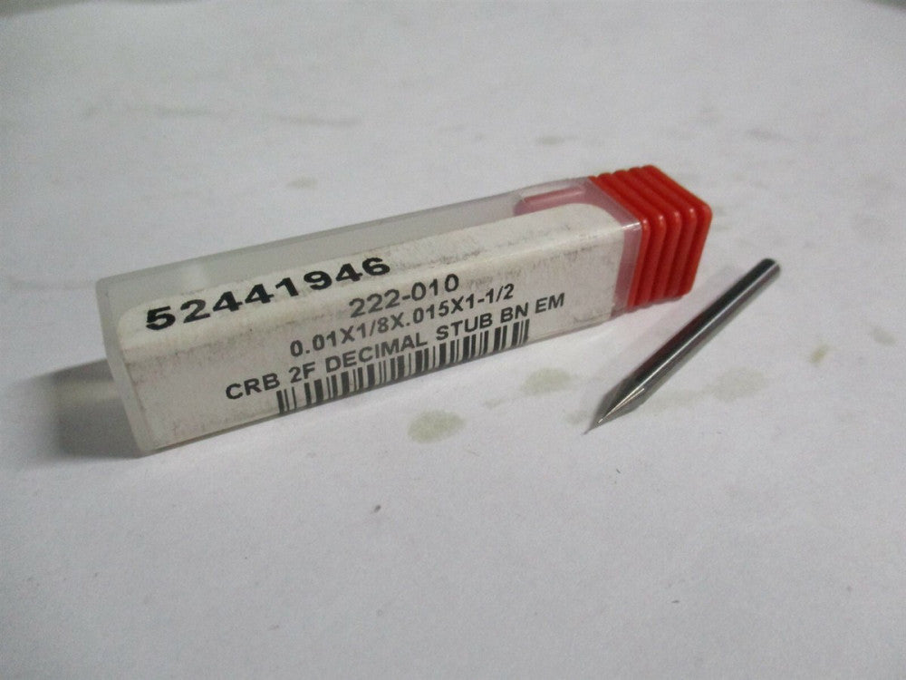 (6500554) 0.01" x 0.015" x 1/8" x 1-1/2" OAL Solid Carbide 2 Flute Ball End Mill