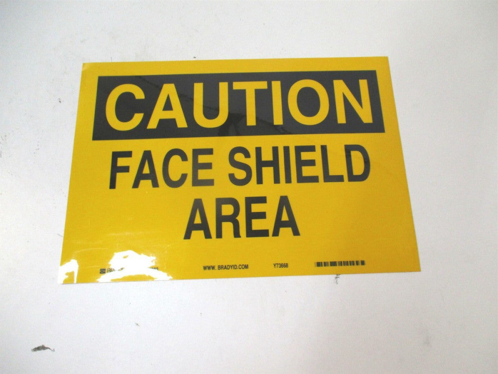 Brady (84983) 7" x 10" Caution Face Shield Area Personal Protection Sign