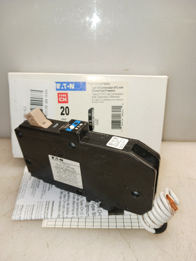 NEW EATON 66C1478G10 AFCI/GFCI COMBINATION CIRCUIT BREAKER 20 AMP 1 POLE 120 VAC