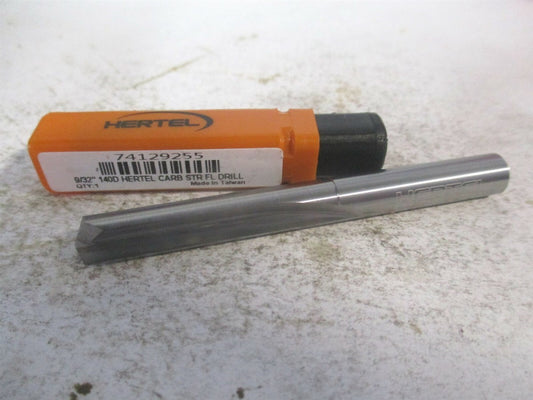 (74129255) 9/32" x 1-1/2" x 2-11/16" OAL Solid Carbide Straight Flute Drill Bit 