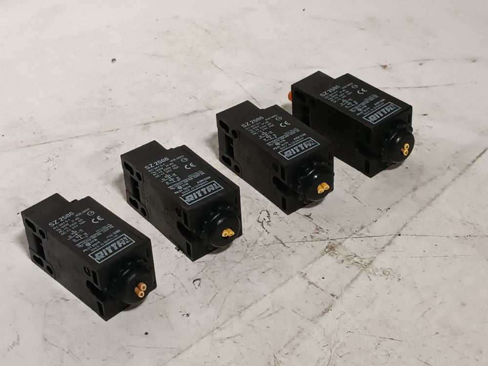 Lot of 4 Rittal SZ 2586 Plunger Actuated Limit Switch, 1NO/1NC, 24vdc, 230vac