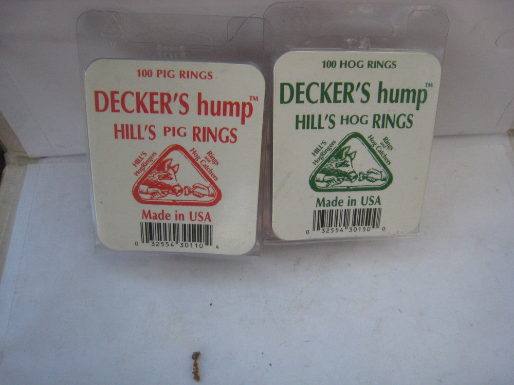 2 yes 2 Decker's Hump Hill's Hog & PIG Rings   100 Count each  Made in USA