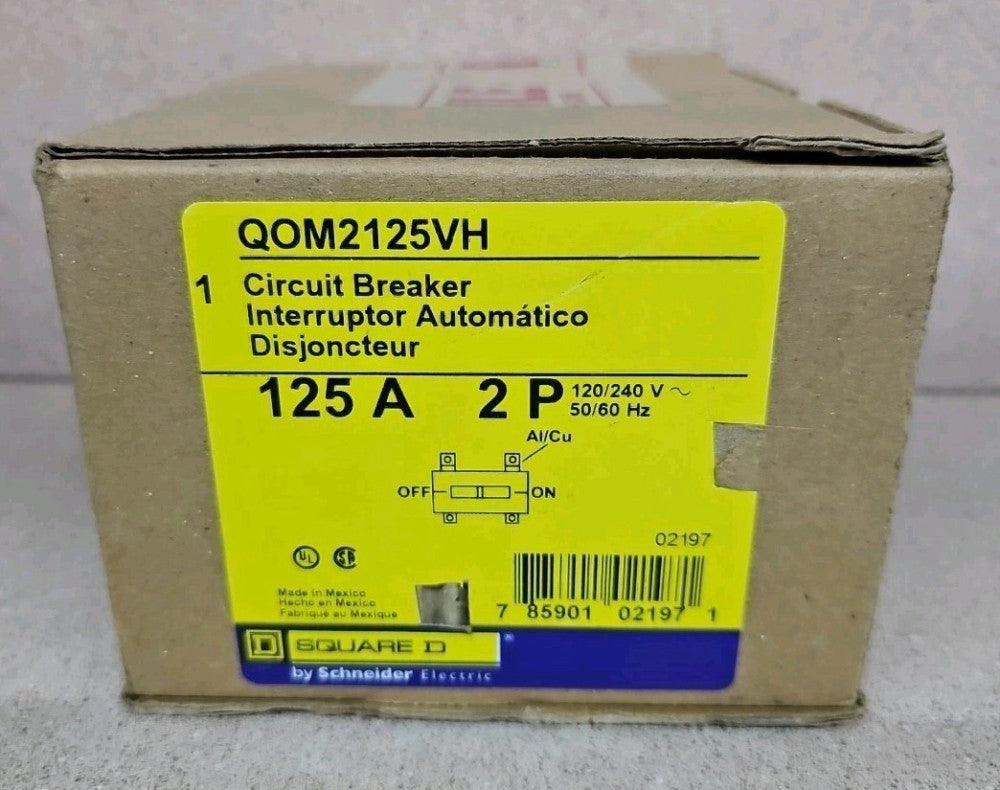 NEW Square D QO2125VH 22kA 2 Pole 125A Miniature Circuit Breaker