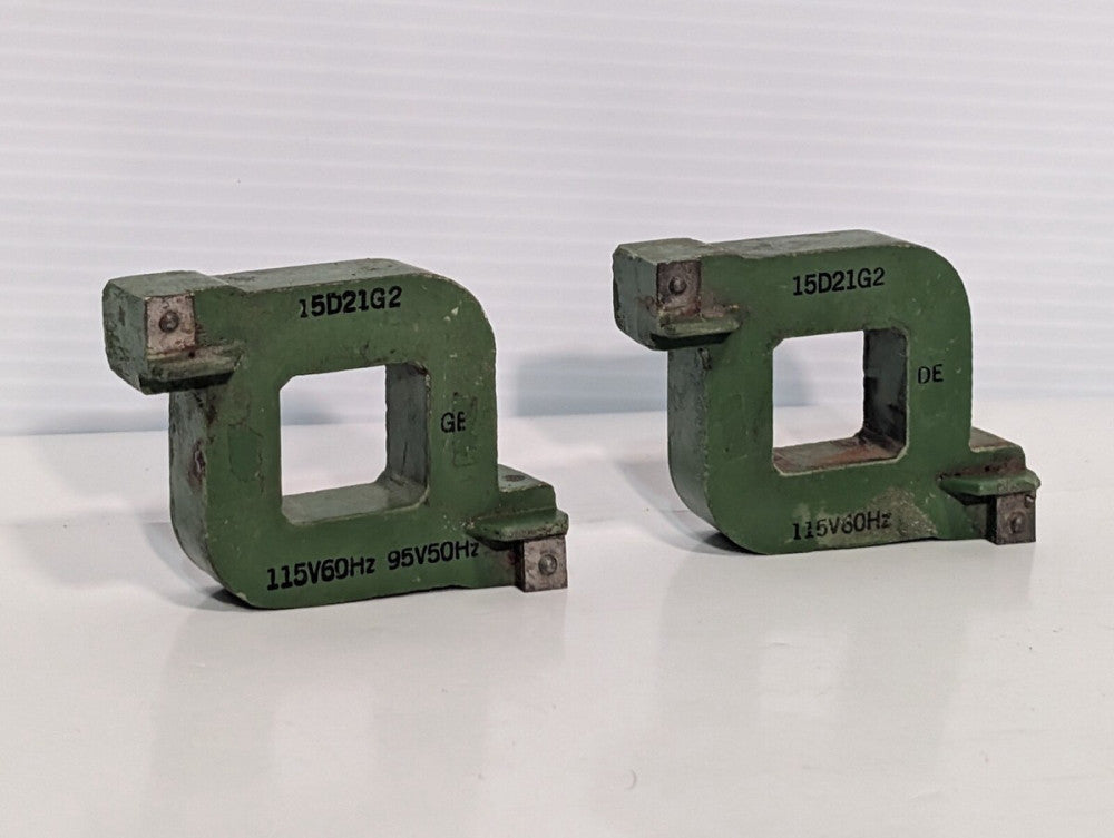 Lot of 2 General Electric GE 15D21G2 Magnetic Coil 115V 60Hz, 95V 50Hz, as shown