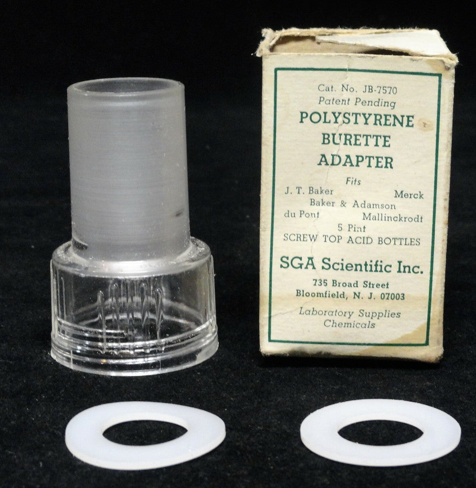 SGA Scientific Inc ~ Polystyrene Burette Adapter ~ Fits 5 Pint Acid Bottles 