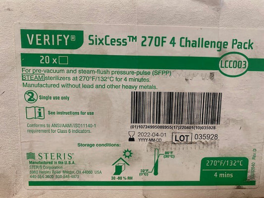 (Case of 20) Verify SixCess 270F 4 Challenge Pack LCC003, EXP 04/01/2022