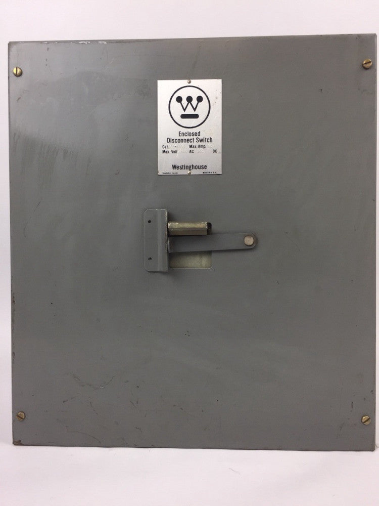 WESTINGHOUSE SDS-6030 30 MAX AMP MAX VOLT 600 AC 250 DC DISCONNECT SWITCH 6 POLE