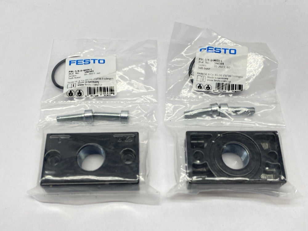 Festo PBL-3/8-D-MIDI-L Sub Base 546501 LOT OF 2