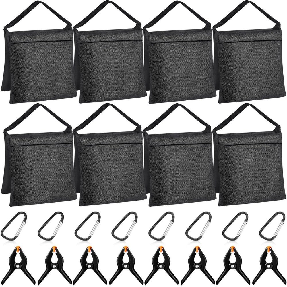 12 Sets Sandbag Outdoor Curtain Weighted Bags Sets with Spring Clamps, Hooks ...
