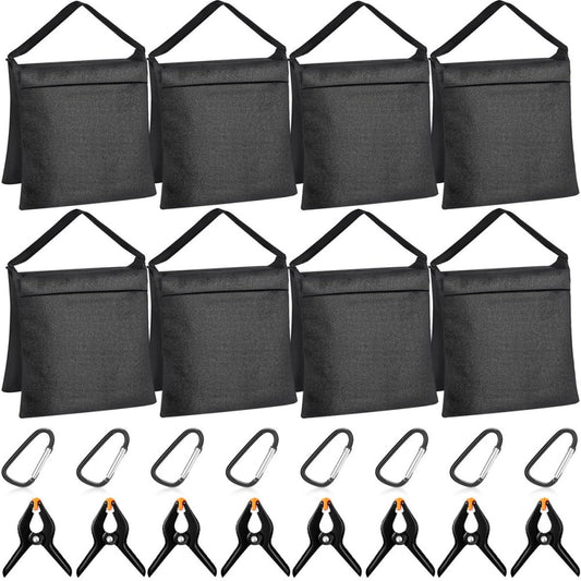 12 Sets Sandbag Outdoor Curtain Weighted Bags Sets with Spring Clamps, Hooks ...