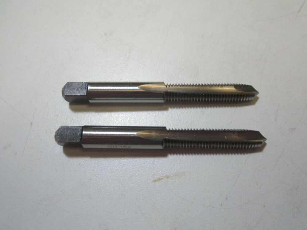 #12-24 Plug Chamfer High Speed Steel 2 Flute H2 Taps USA Made NEW - Lot of 2 