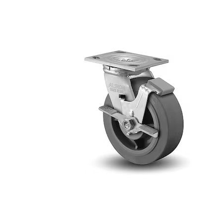 Albion 16Xs08201sfba 8" X 2" Non-Marking Rubber Soft Flat Swivel Caster, Face
