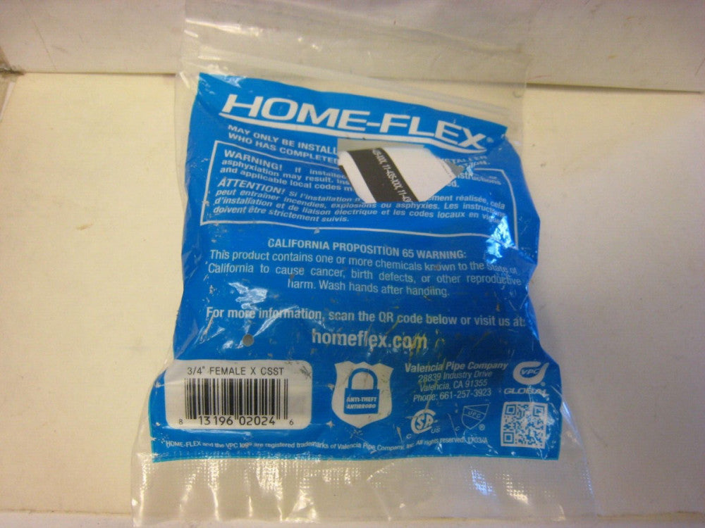 Home-Flex Female Adapter Brass 3/4 in. CSST x 3/4 in. FIPT - New