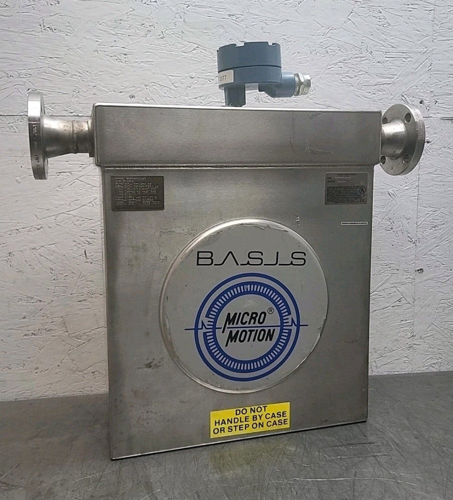Micro Motion Basis F200SR341SU Mass Flow Sensor 275 Psi Flow Cal 393.684.29 Used