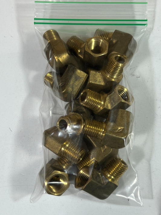(Lot of 12) Brass Pipe Fittings 90 Degree Street Elbow 1/2" FNPT x 1/4" MNPT