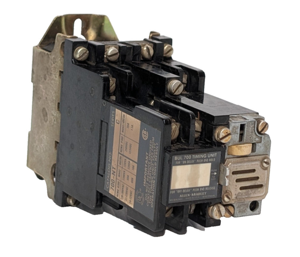 Allen Bradley 700-NT200A1 Ser C Time Delay Unit, NEMA A300, P300, with 120V Coil