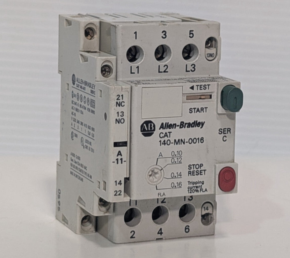 Allen Bradley 140-MN-0016 Series C Motor Starter with 140-A10 Series C, 660V