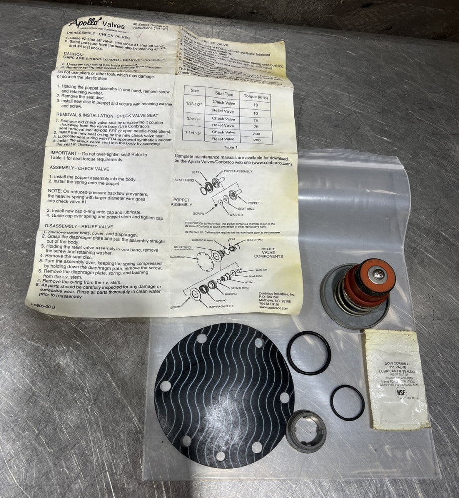 Apollo Valves 40 Series Repair Kit 1/4”-2” Nos Surplus
