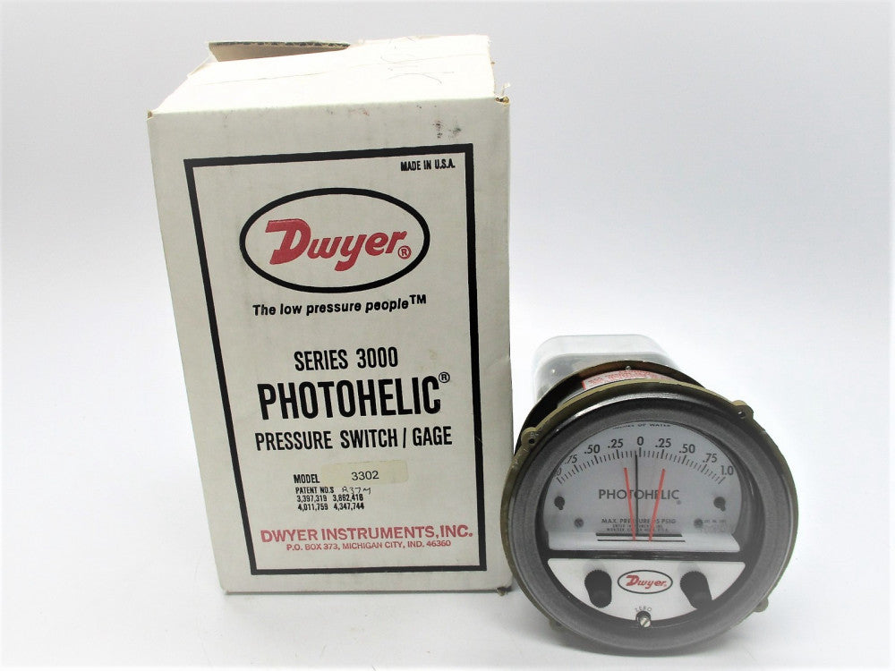 DWYER 3302 120/240VAC 10A 25PSI 1.0-0-1.0 NSMP