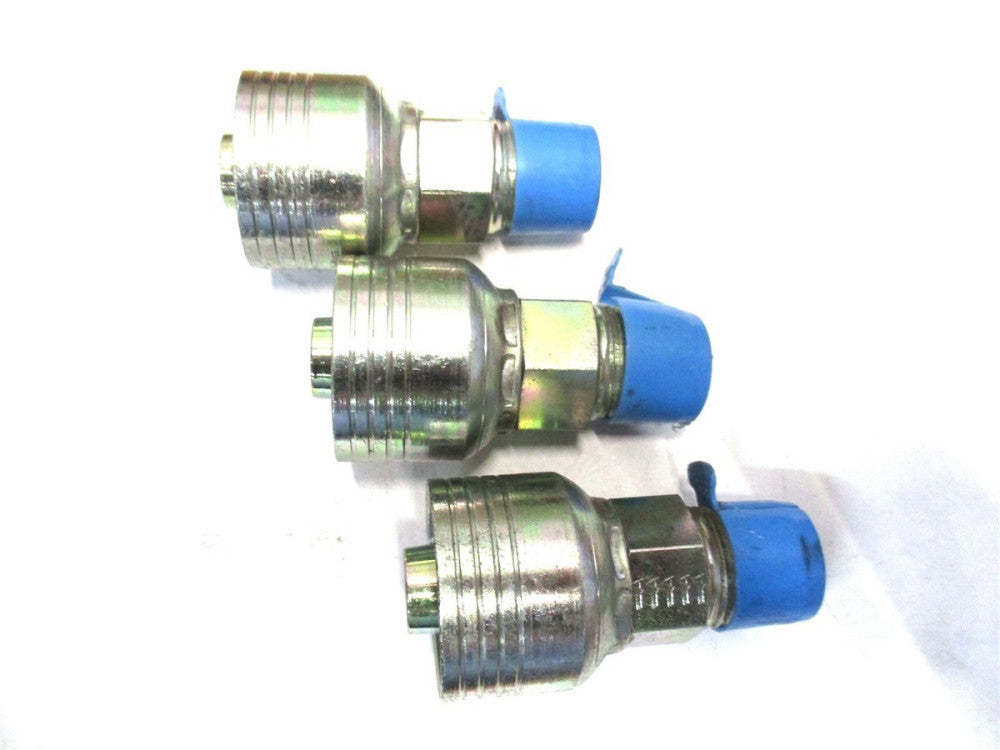 Eaton (1BA8MP10) 1/2-14 Thread Straight Steel Hydraulic Hose Fitting - Lot of 3