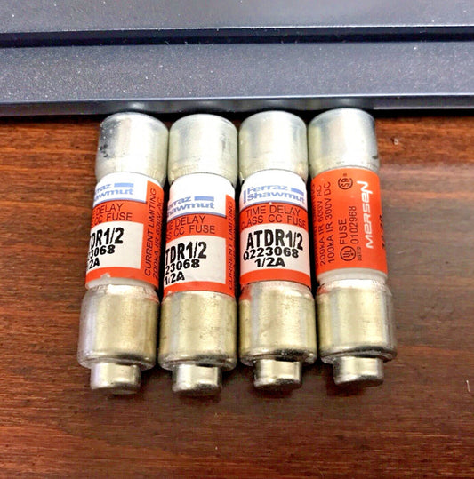 (Lot of 4) Ferraz Shawmut ATDR1/2 Time Delay Class CC Fuse 1/2A 600Vac