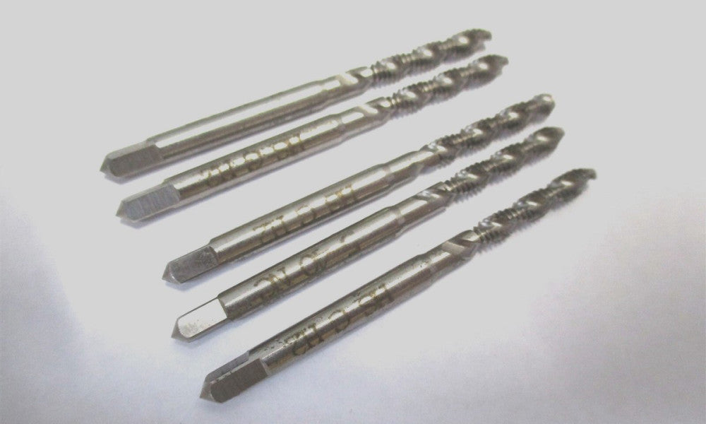 NEW #5-40 NC x 2 OAL H2 2-Flute Bottoming Chamfer HSS Spiral Flute Tap - 5 QTY