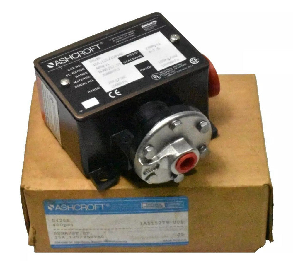 Ashcroft B420B Pressure Switch 15A, 125/250 VAC, 400 PSI Range