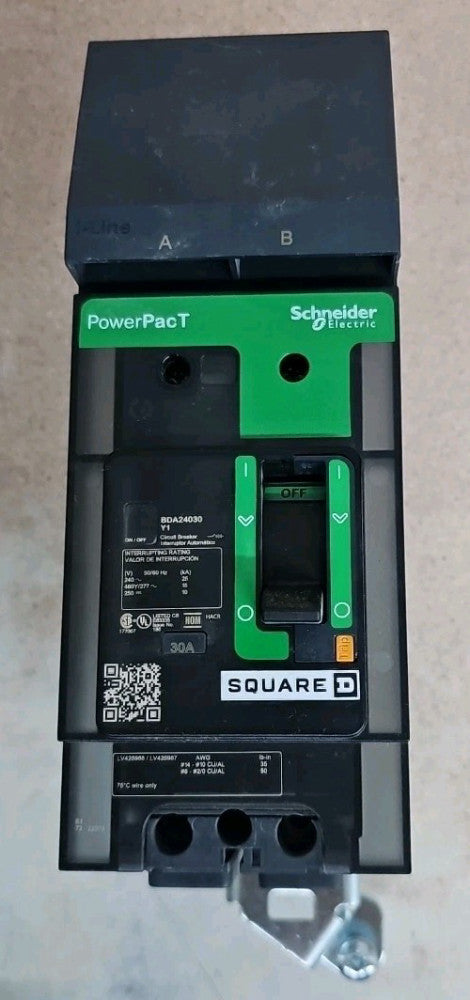 Square D PowerPact B Circuit Breaker BDA24030Y1 2P 30A 18kA @ 480/277V NTO
