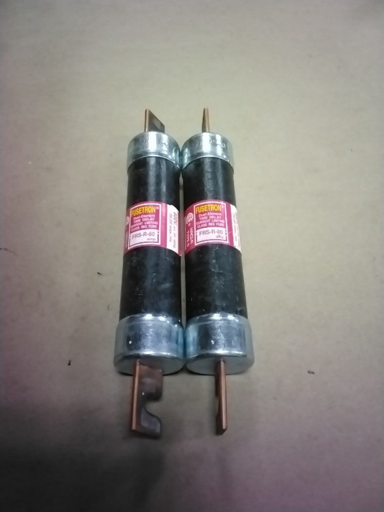 Bussmann FRS-R-80 Fusetron Fuse 80A 600V 80A, Lot Of 2