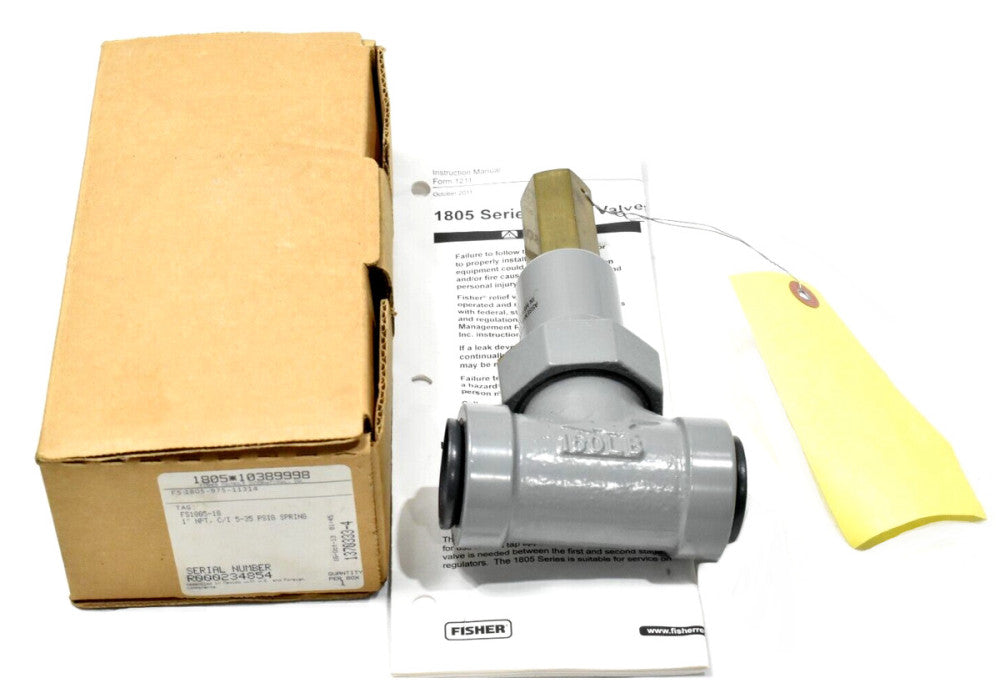 Fisher FS1805-18 Cast Iron 1" NPT Back Pressure Relief Valve 1805 Series New