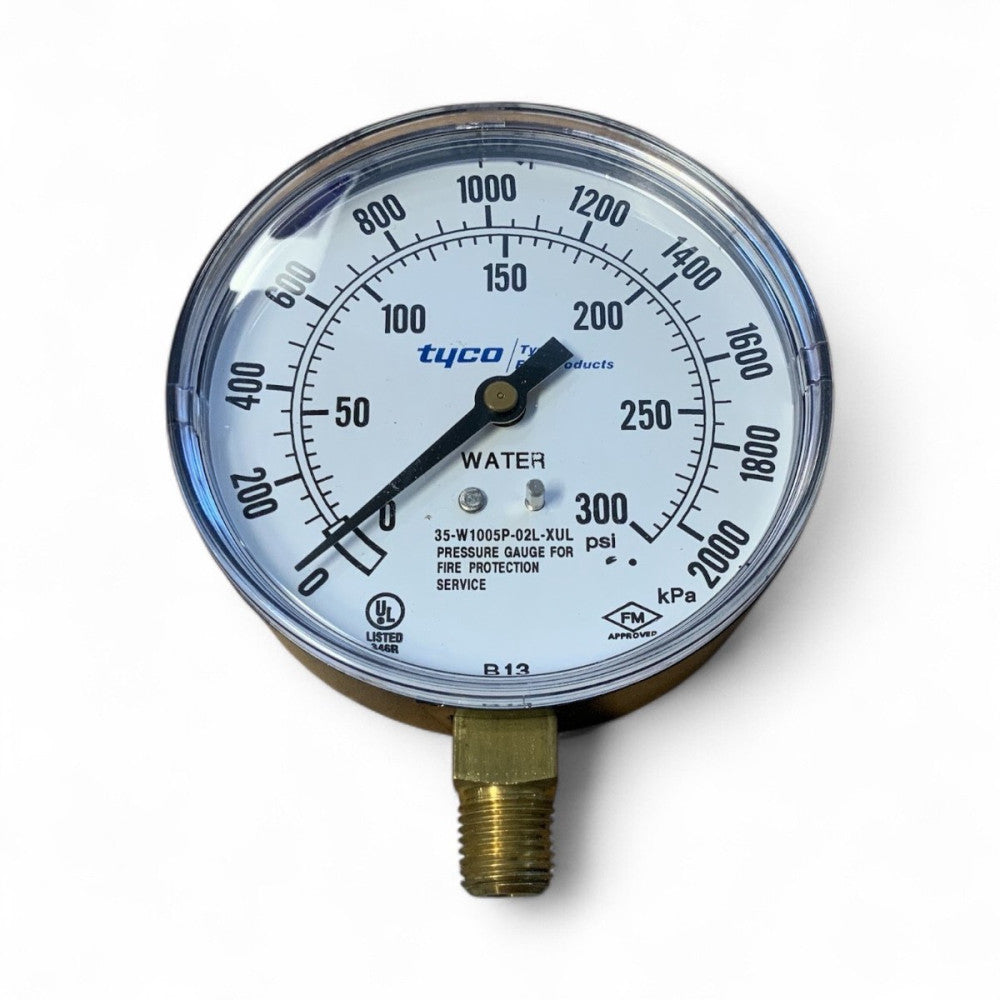 Tyco 92-343-1-005 Water Pressure Gauge 300-PSI 1/4" LM FZ129-SG351-0001