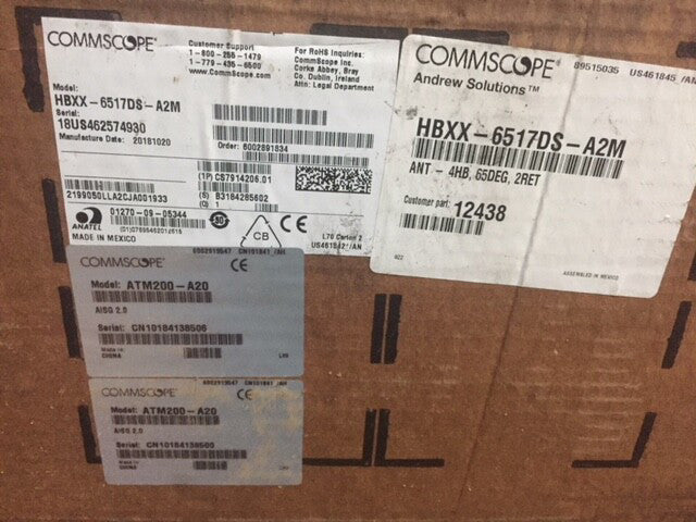 CommScope HBXX-6517DS-A2M 1710-2180 MHz Quad Port Antenna w/ AISG Actuator (NEW)