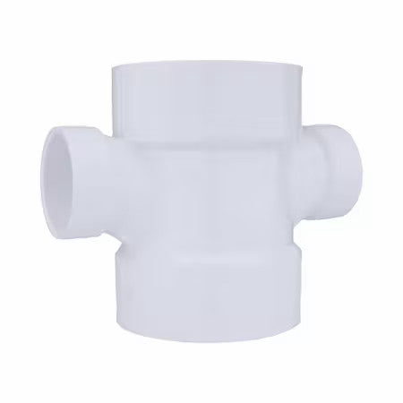 Zoro Select 1Wjn9 Pvc Sanitary Tee, Hub, 4 In X 4 In X 2 In X 2 In Pipe Size
