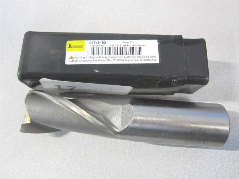 (720-1249) 1" x 2" x 1" x 4-1/2" OAL High Speed Steel Square End Mill 