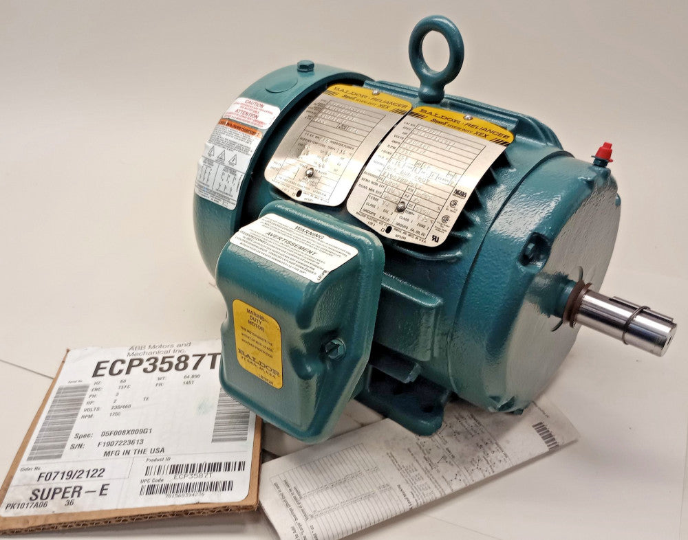 Baldor ECP3587T Motor Severe Duty XEX 2hp 3ph 1755rpm 230/460V 145T 05F008X009G1