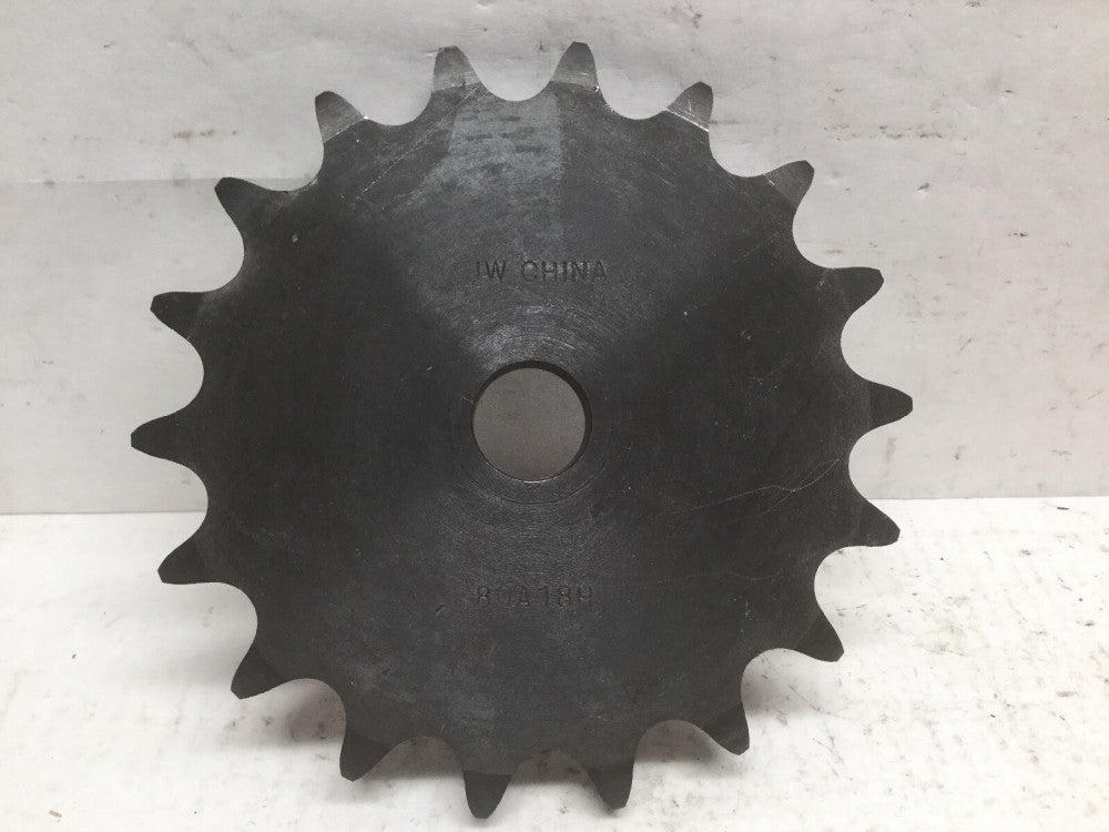 JW 80A18H Plain Bore Roller Chain Sprocket 18 Teeth 80 Chain Size 15/16” Bore 