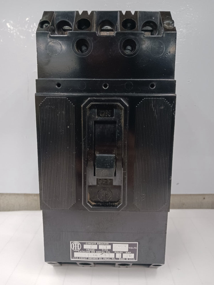 SIEMENS ITE 20 AMP CIRCUIT BREAKER 3 POLE 600 VAC ET-4032