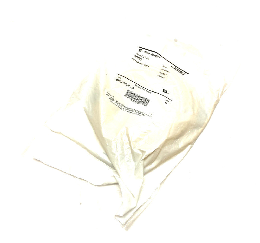 Allen Bradley 889D-F5FC-J5 Ser. B Straight DC Micro QD Cordset 5-Pin 5m