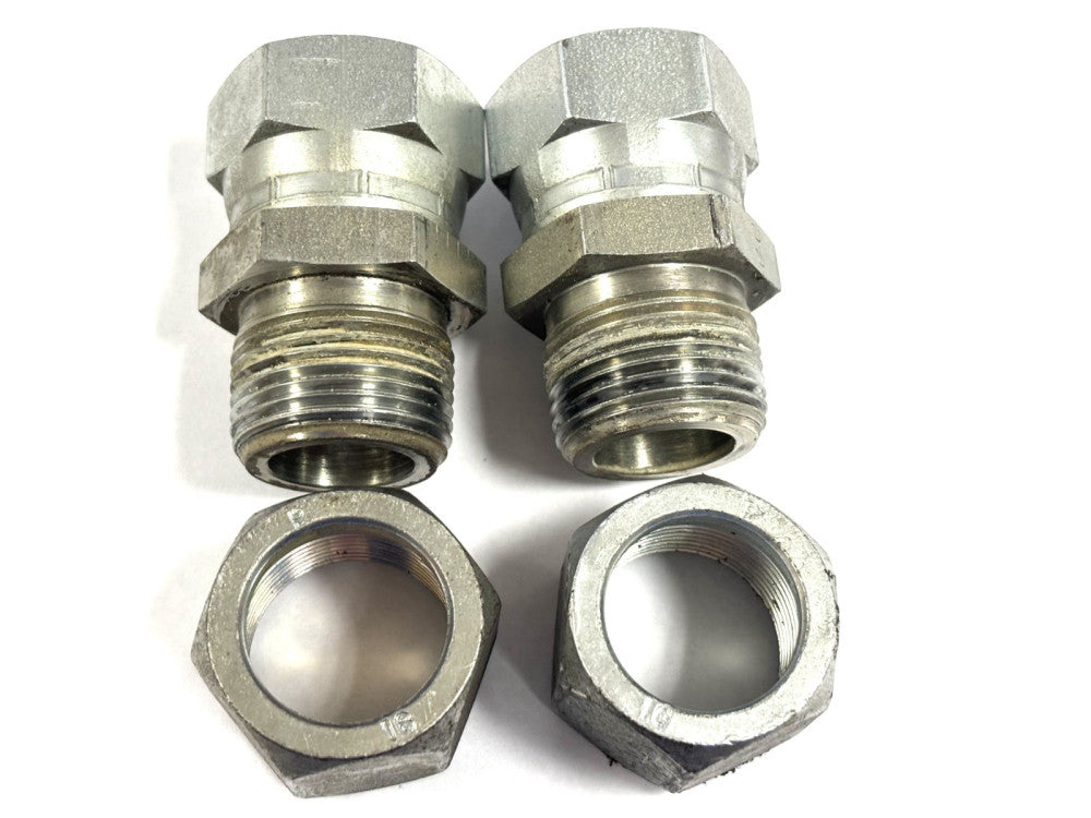 STRAIGHT CONNECTOR 1" NPT MALE TO 1" SWIVEL FEMALE 1404-16-16 P/N LOT OF 2