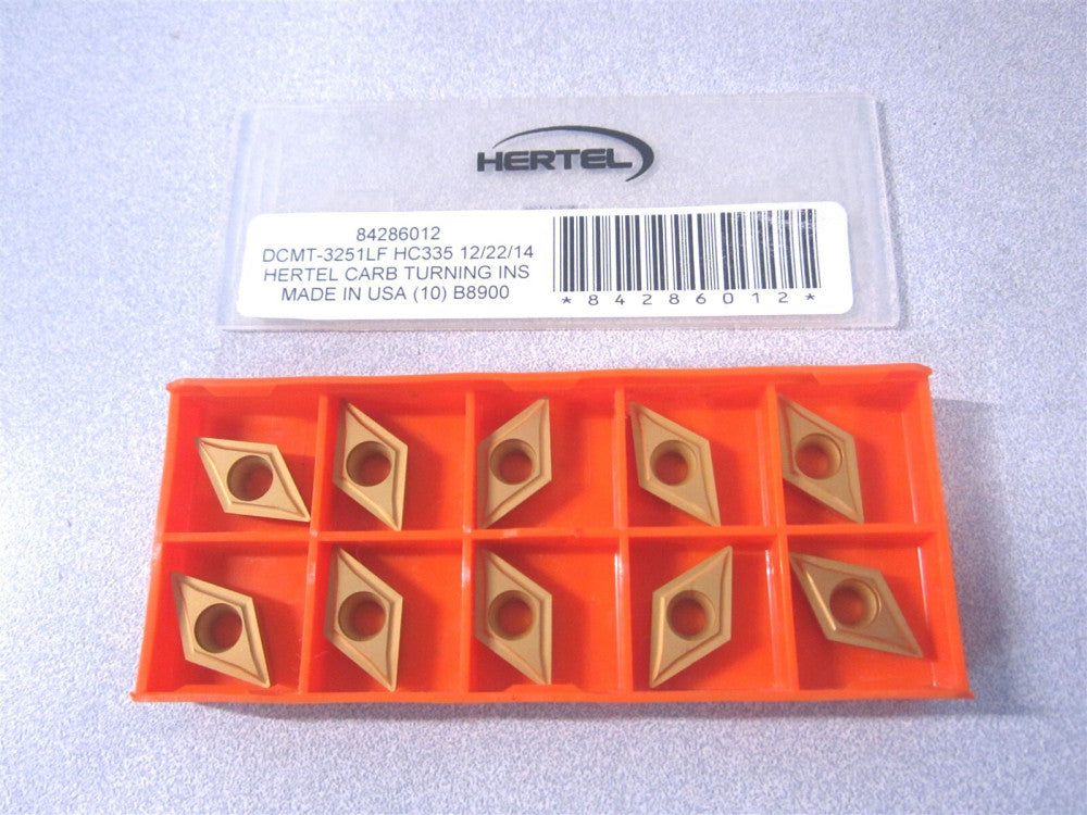 (1000288) DCMT3251LF HC335 Carbide Diamond Turning Insert - Pack of 10