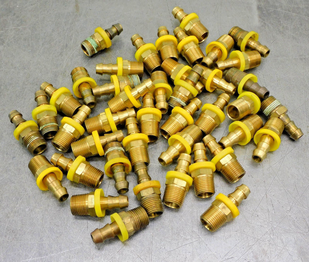 Brass Hose Barb Adapter 3/8" NPT x 1/4" Hose Barb DIA Lot of Forty-Two (42)