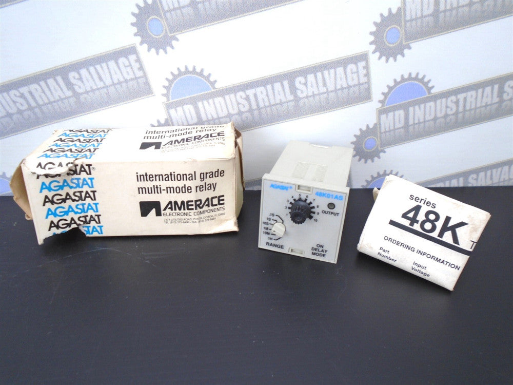 AGASTAT - 48K01AS - PROG TIME DELAY RELAY - 0.1 Sec-10 Hrs - 120V (NOS in BOX)