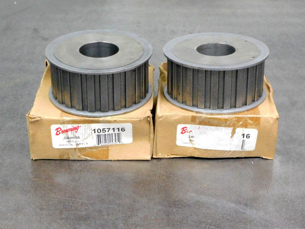 Lot of Two (2) New Browning, 24HH150, Gear Belt Pulley 1-1/2" Bore, 24 Teeth
