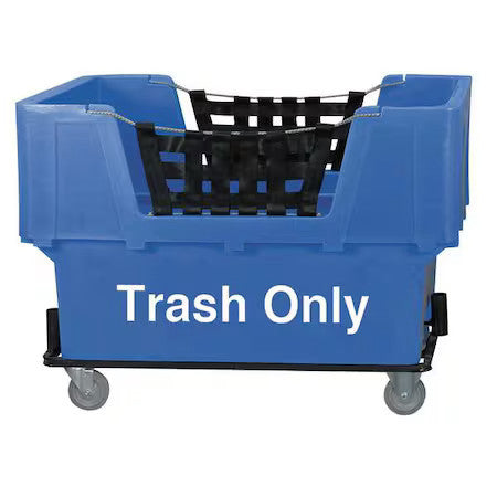 Zoro Select N1017261-Blue-Trash Material Handling Cart,Blue,Trash Only