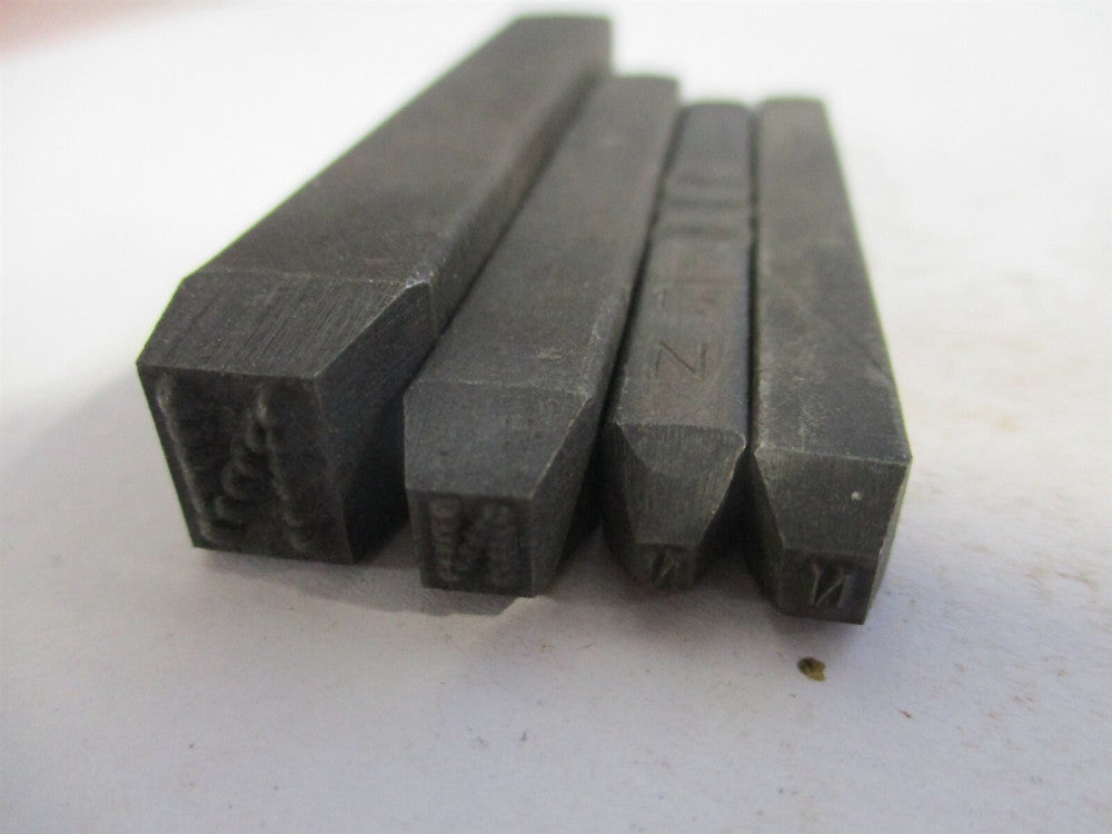 1/4", 1/16", 1/8" Letter N Machine Made Individual Steel Stamps - Lot of 4