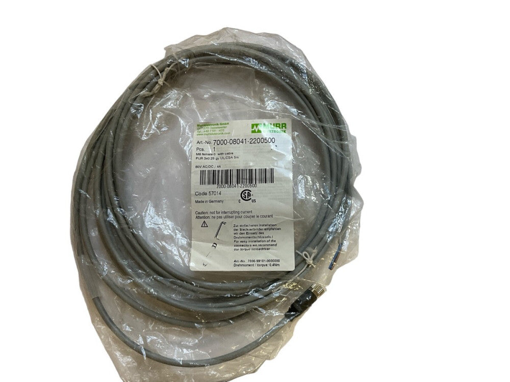 Murr Elektronik 7000-08041-2200500 M8 3-Pin Male Cable 5m IP67 Automation